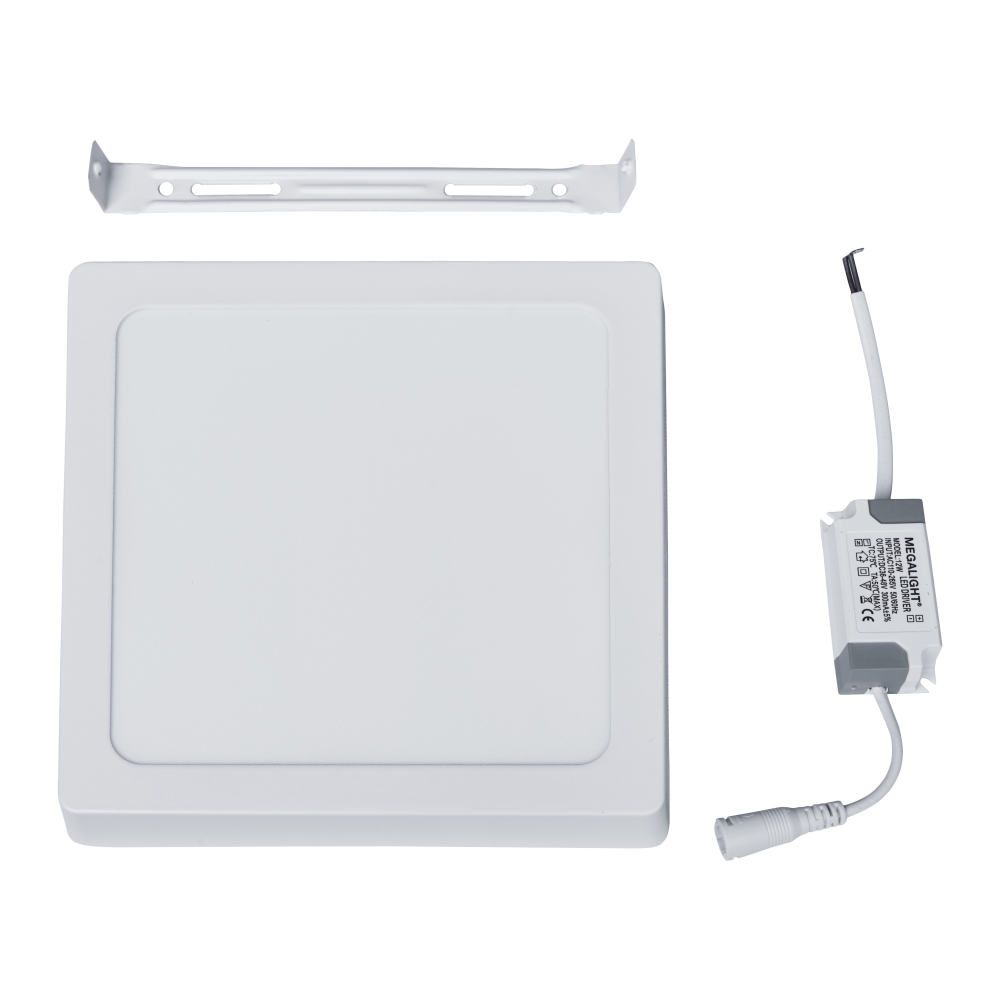 Світлодіодний накладний квадратний світильник MEGALIGHT 12Вт 4000К (170х170мм) (SQUARE-O-12/840)